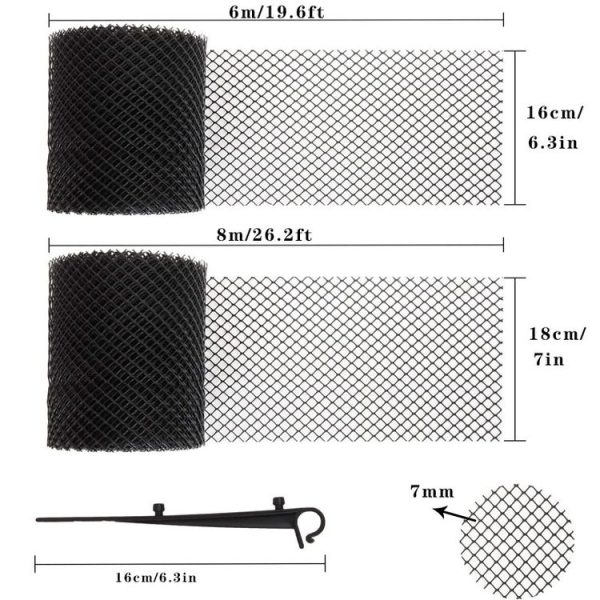 Plastic Gutter Guard Prevent Leaves or Debris From Clogging Downspouts and Drains, Width x Length: 16cm x 6m With 15pcs Nails - Image 3