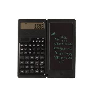 Solar Function Calculator Handwriting Pad 10 Digits Display Portable Handwriting Board (Black)