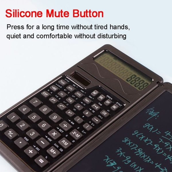 Solar Function Calculator Handwriting Pad 10 Digits Display Portable Handwriting Board (Black) - Image 4