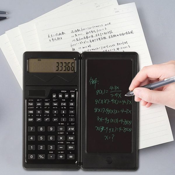 Solar Function Calculator Handwriting Pad 10 Digits Display Portable Handwriting Board (Black) - Image 6