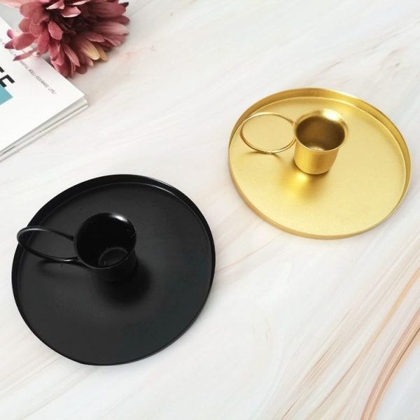 Retro Metal Teacup Shaped Iron Candle Holder Home Decoration Ornaments, Color: Gold - Image 2