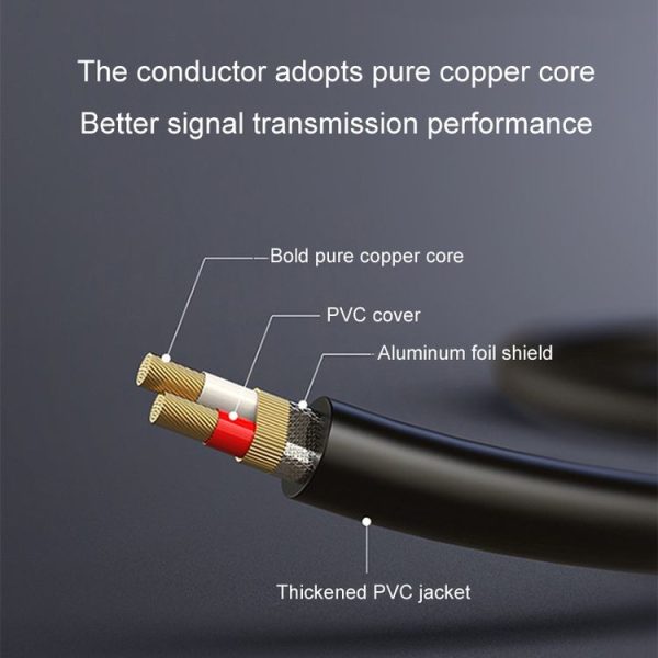 0.5m JINGHUA 6.5mm Audio Cable Male to Male Microphone Instrument Tuning Cable - Image 7