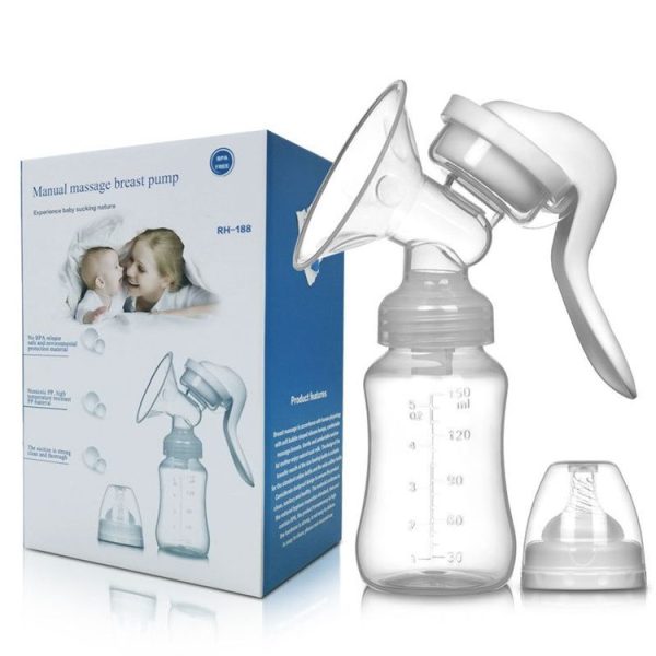 Adjustable Force Breast Pump 2 in 1 Manual Breast Pump Maternity Products (White) - Image 10