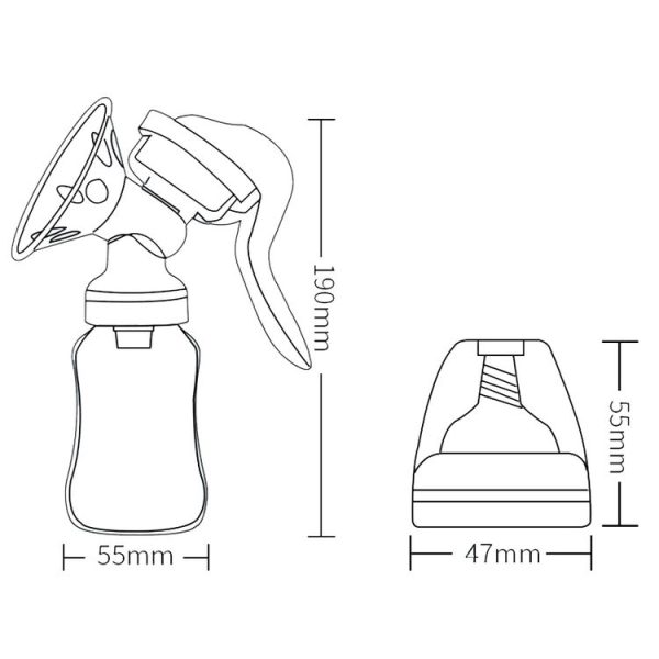 Adjustable Force Breast Pump 2 in 1 Manual Breast Pump Maternity Products (White) - Image 3