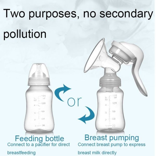 Adjustable Force Breast Pump 2 in 1 Manual Breast Pump Maternity Products (White) - Image 5
