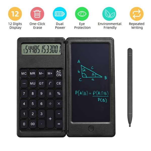 Basic Model 6 inch Learning Business Office Portable Foldable LCD Writing Board Calculator - Image 5