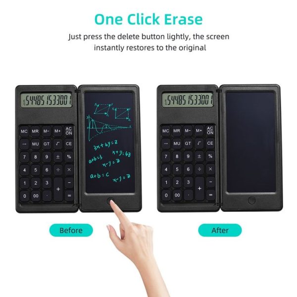 Basic Model 6 inch Learning Business Office Portable Foldable LCD Writing Board Calculator - Image 6