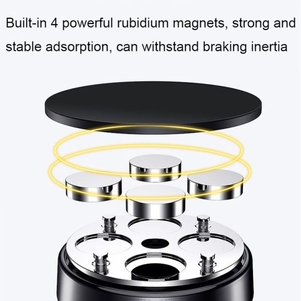 Air Outlet Type Aluminum Alloy Car Magnetic Suction Bracket Navigation Phone Holder (Black) - Image 5