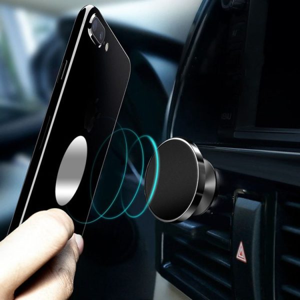 Air Outlet Type Aluminum Alloy Car Magnetic Suction Bracket Navigation Phone Holder (Black) - Image 6