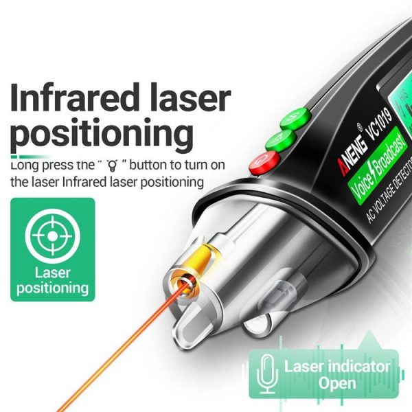 ANENG VC1019 Non-Contact Induction Electric Pen High-Precision Line Detection Breakpoint Voice Test Pen (Black) - Image 4