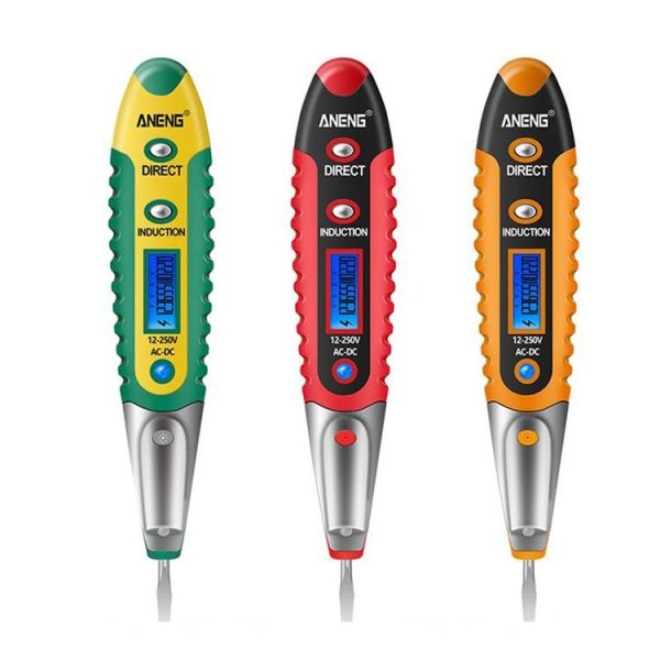 ANENG VD700 2pcs Sound and Light Alarm Non-contact Digital Display Sensor Multi-function Test Pen (Yellow Green) - Image 2