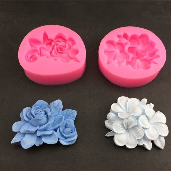 Silicone Handmade Mold Chocolate Epoxy Gypsum Fondant Mold (3 Petals Frangipani) - Image 2