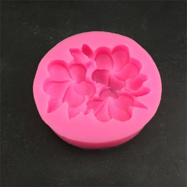 Silicone Handmade Mold Chocolate Epoxy Gypsum Fondant Mold (3 Petals Frangipani) - Image 3