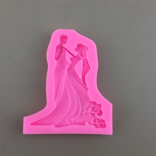 Bride And Groom Silicone Chocolate Epoxy Plaster Mold, Size: Small - Image 3