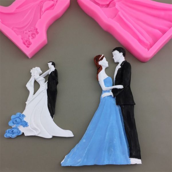 Bride And Groom Silicone Chocolate Epoxy Plaster Mold, Size: Small - Image 4