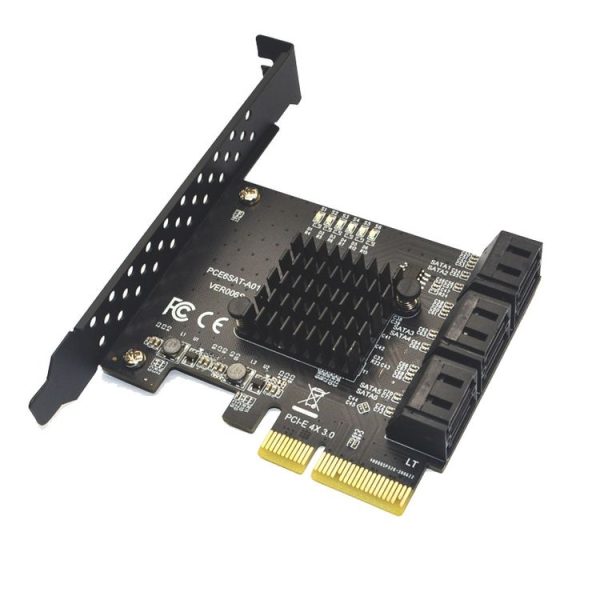 PCIE 4X To 6 Port SATA 3.0 Adapter Expansion Card ASMedia ASM1166 Converter