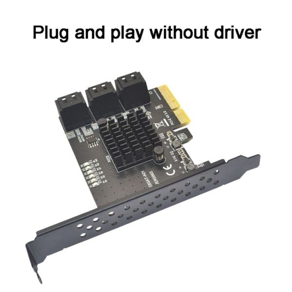 PCIE 4X To 6 Port SATA 3.0 Adapter Expansion Card ASMedia ASM1166 Converter - Image 3