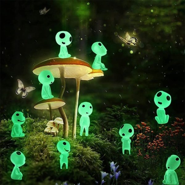 10models / set Halloween Alien Ghost Micro Landscape Ornament (Green Light)