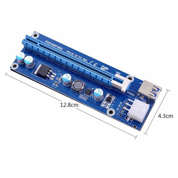 PCE164P-N03 VER006C Mini PCI-E 1X To 16X Riser For Laptop External Image Card, Spec: Blue Board 6pin - Image 4