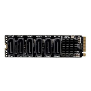M2 M-EKY PCIE3.0 To SATA6G Transfer Expansion Card 6 Port Hard Disk Expansion Adapter Card (PH516)