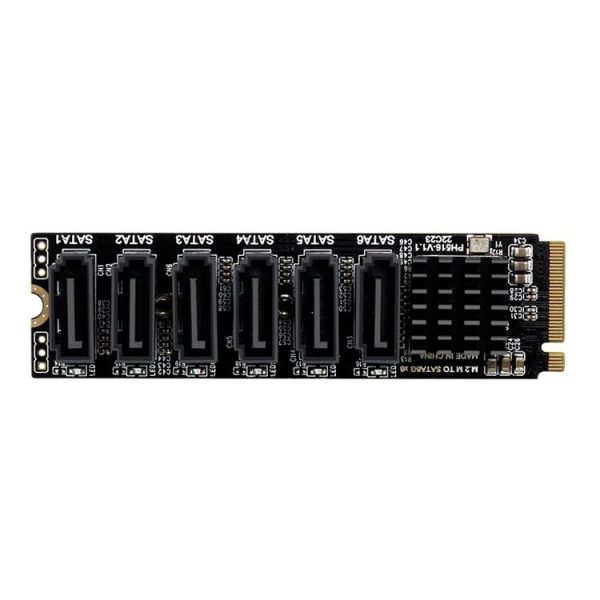 M2 M-EKY PCIE3.0 To SATA6G Transfer Expansion Card 6 Port Hard Disk Expansion Adapter Card (PH516)
