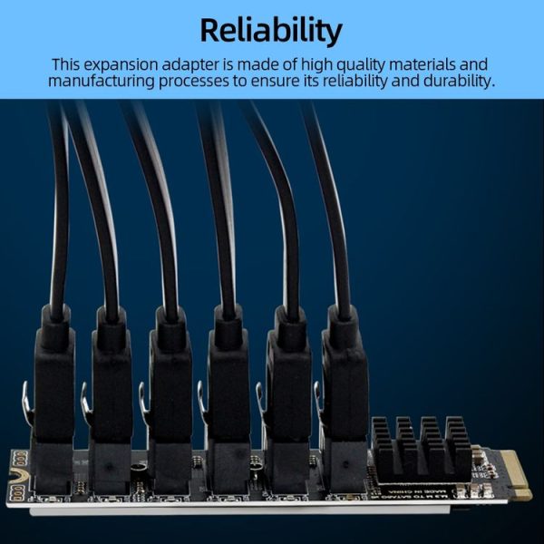 M2 M-EKY PCIE3.0 To SATA6G Transfer Expansion Card 6 Port Hard Disk Expansion Adapter Card (PH516) - Image 9