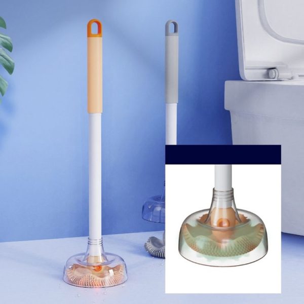 Household Octopus Wall Mounted Soft Rubber Toilet Brush, Color: Gray (With Base) - Image 12