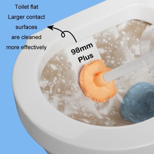 Household Octopus Wall Mounted Soft Rubber Toilet Brush, Color: Gray (With Base) - Image 4