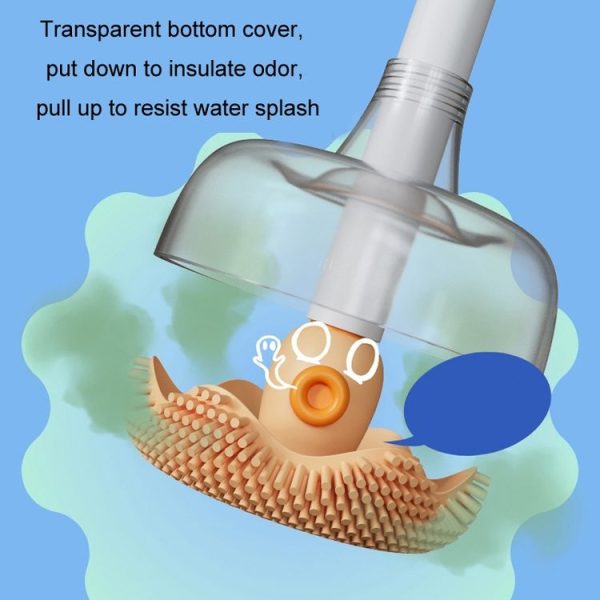 Household Octopus Wall Mounted Soft Rubber Toilet Brush, Color: Gray (With Base) - Image 6