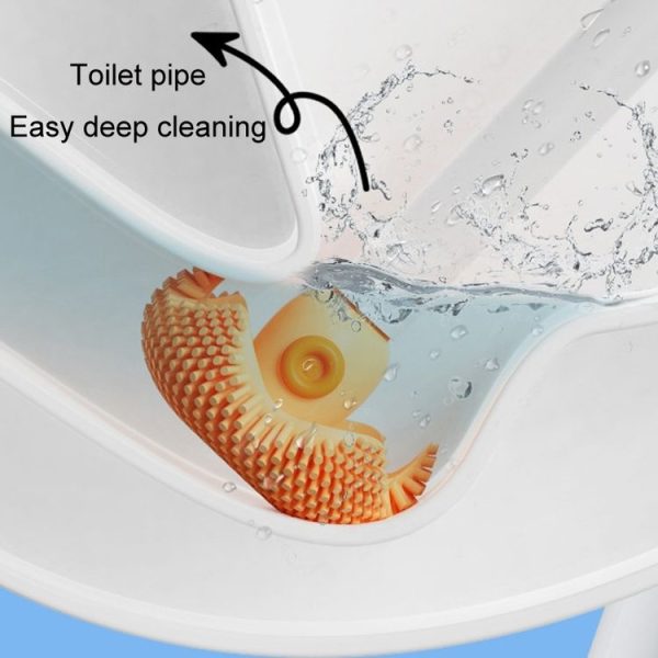 Household Octopus Wall Mounted Soft Rubber Toilet Brush, Color: Gray (With Base) - Image 8