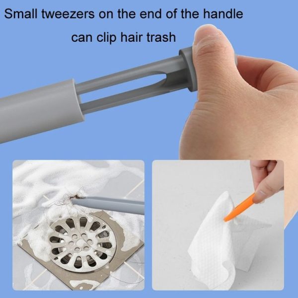 Household Octopus Wall Mounted Soft Rubber Toilet Brush, Color: Gray (With Base) - Image 9