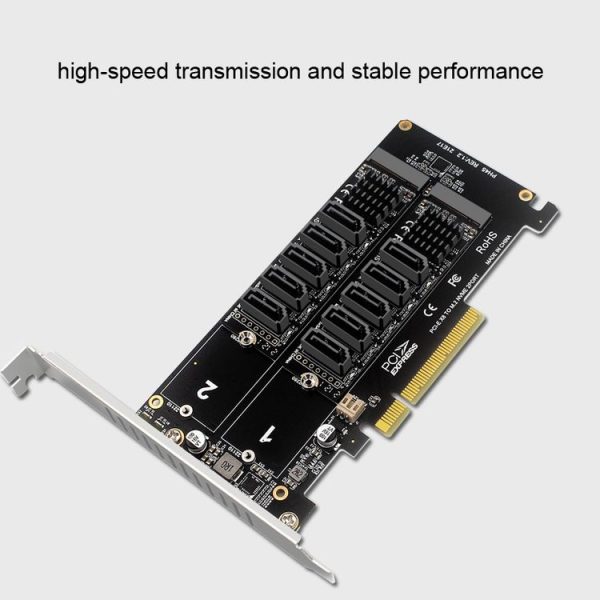 Double NVME Raid PCI-EX8 Split Card To SATA10 Port Transfer Card - Image 2