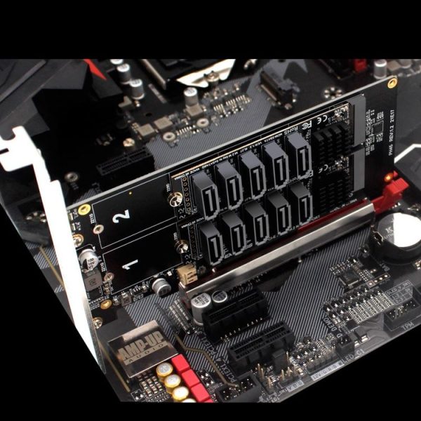 Double NVME Raid PCI-EX8 Split Card To SATA10 Port Transfer Card - Image 5