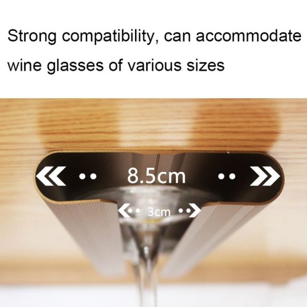 Living Room Punch-free Aluminum Alloy Wine Glass Rack Kitchen Wine Glass Hanger (Black) - Image 4