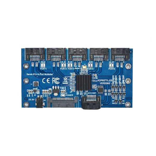 SATA3.0 6Gbps JMB575 Chip SATA Expansion Card 1 to 5 Port Riser Card