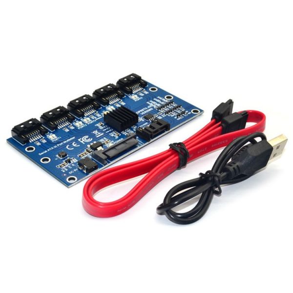 SATA3.0 6Gbps JMB575 Chip SATA Expansion Card 1 to 5 Port Riser Card - Image 2