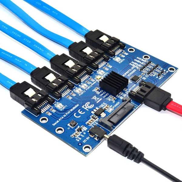 SATA3.0 6Gbps JMB575 Chip SATA Expansion Card 1 to 5 Port Riser Card - Image 4