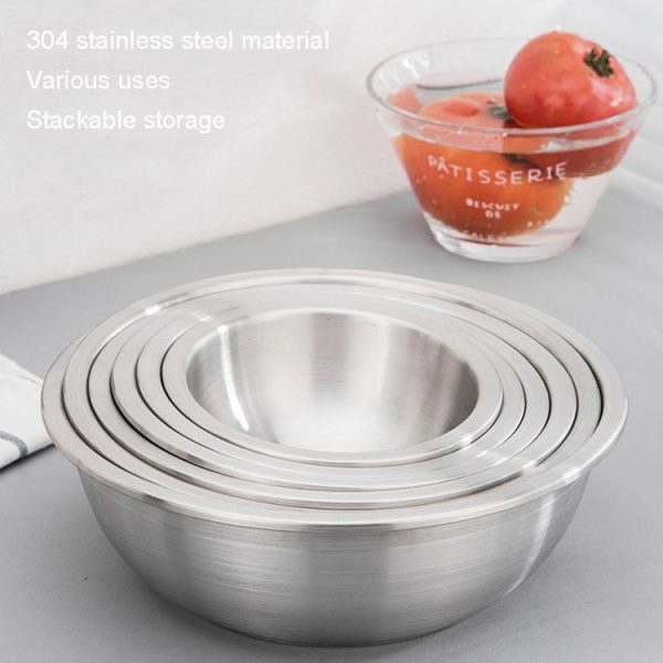14cm 304 Stainless Steel Basin Home Multifunctional Soup Bow - Image 5
