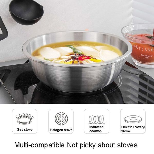 14cm 304 Stainless Steel Basin Home Multifunctional Soup Bow - Image 8