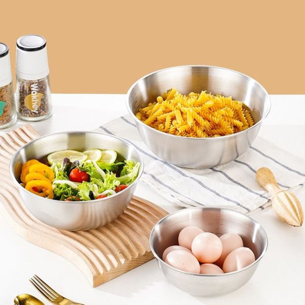 16cm 304 Stainless Steel Cooking Basin With Scale Thickening Mixing Basin Salad Bowl - Image 2