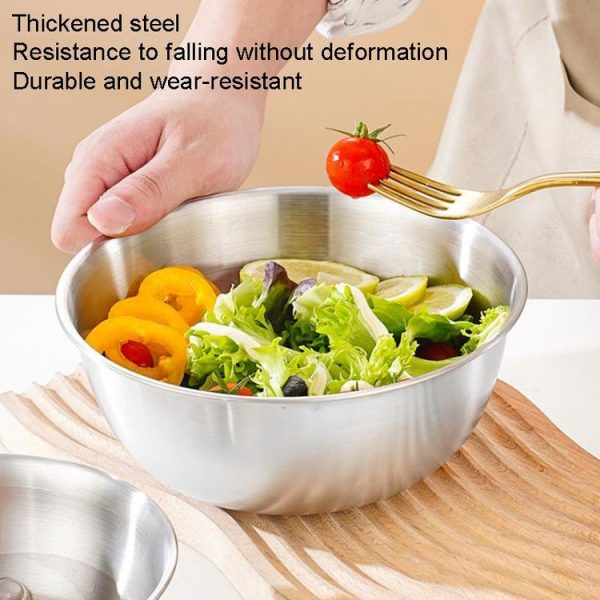 16cm 304 Stainless Steel Cooking Basin With Scale Thickening Mixing Basin Salad Bowl - Image 9