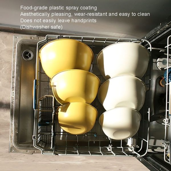 304 Stainless Steel Food Grade Dishes Bowl Kitchen Baking Stirring Bowl Vegetables Sandwood Basin, Size: 19cm (Yellow) - Image 6