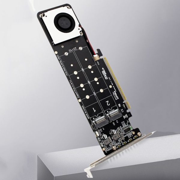 PCI-E X16 to M.2 M-key NVME X4 SSD RAID Array Expansion Adapter Support 2242 / 2260 / 2280 / 22110 (PH44Plus) - Image 2