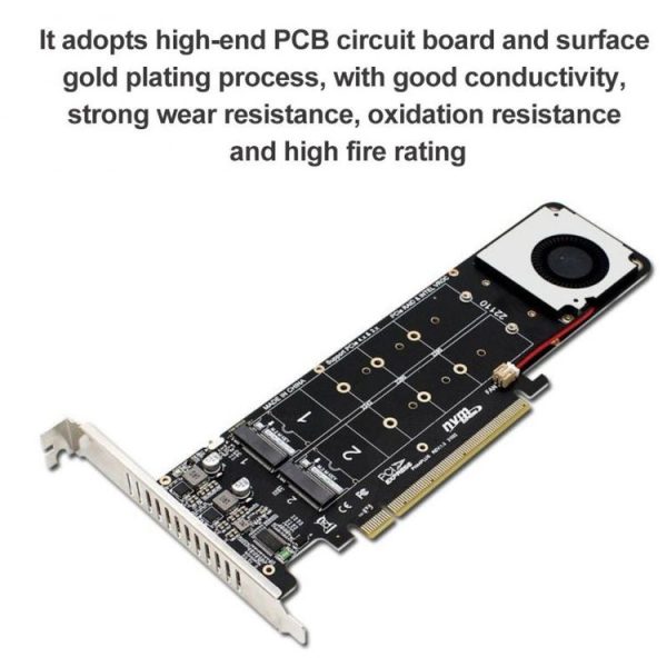PCI-E X16 to M.2 M-key NVME X4 SSD RAID Array Expansion Adapter Support 2242 / 2260 / 2280 / 22110 (PH44Plus) - Image 8
