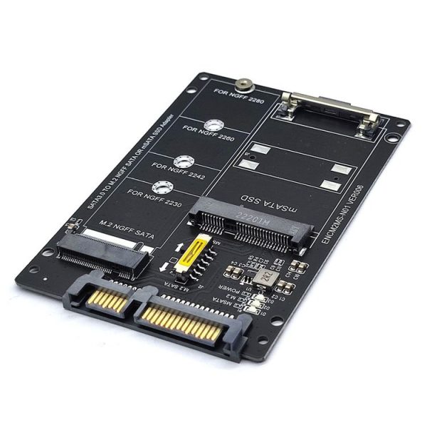 SATA 22PIN To MSATA Or M.2 NGFF SATA Card 2 In 1 SSD Converter Card Only Card - Image 2