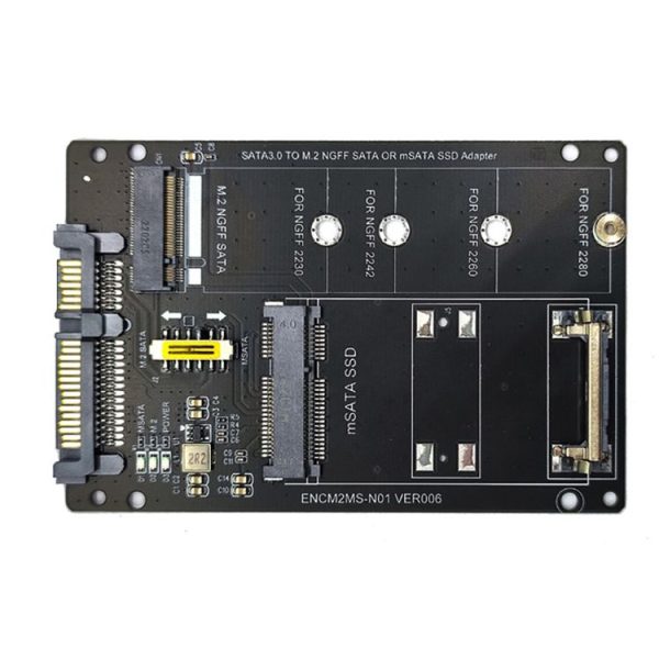 SATA 22PIN To MSATA Or M.2 NGFF SATA Card 2 In 1 SSD Converter Card Only Card - Image 3