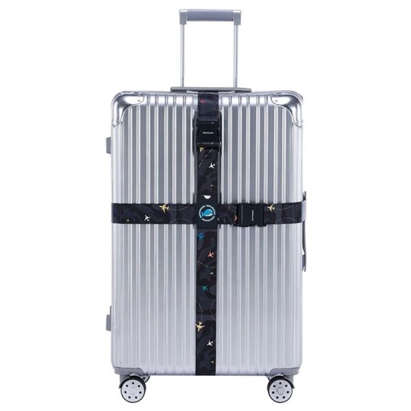 Luggage Cross Flying Landmark Customs Binding Belt, Color: Black