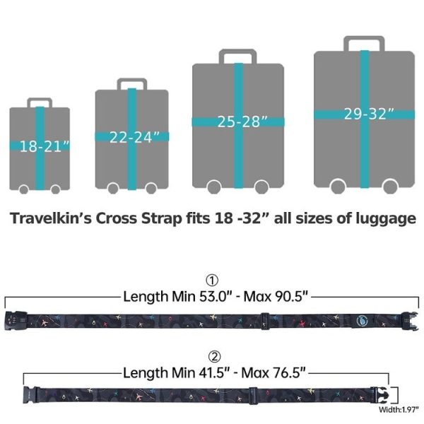 Luggage Cross Flying Landmark Customs Binding Belt, Color: Black - Image 3