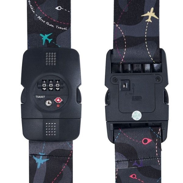 Luggage Cross Flying Landmark Customs Binding Belt, Color: Black - Image 5