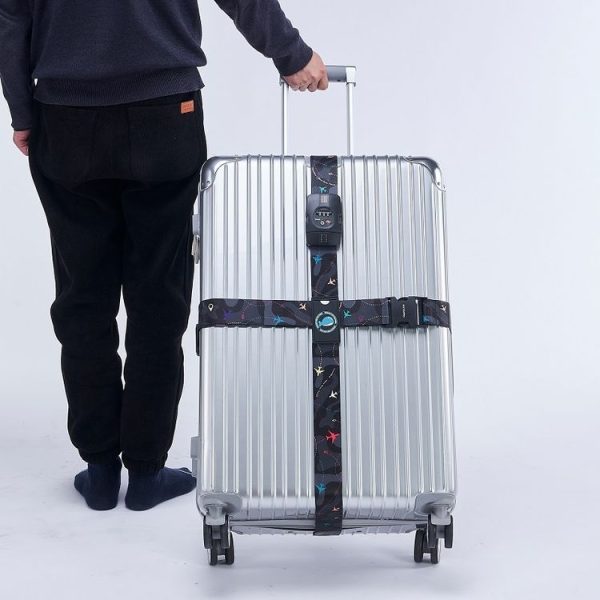 Luggage Cross Flying Landmark Customs Binding Belt, Color: Black - Image 8